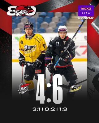 S @hcsokolov odcházíme pro přestřelce 4:6 poraženi. #piratichomutov #spolecne